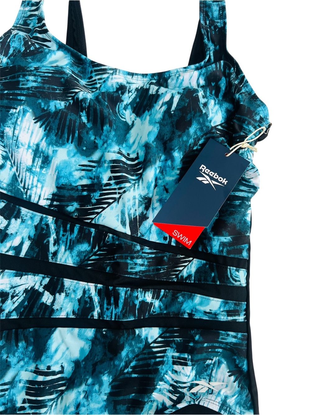 Reebok Teal & Black Abstract One-Piece Swimsuit - Picture 4 of 6